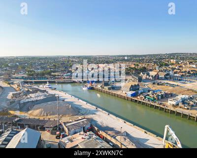 vue aérienne du port de whitshable sur la côte du kent Banque D'Images