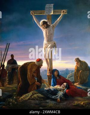 Carl Bloch, Christ sur la Croix, tableau 1870 Banque D'Images