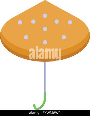 Parapluie orange fermé protégeant de la pluie icône isométrique Illustration de Vecteur