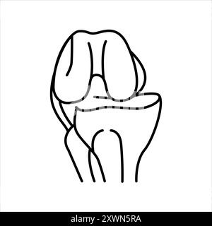 Icône de couleur de la ligne de genou disloquée. Signe de blessures domestiques pour la page Web, l'application mobile, le bouton, le logo. Bouton isolé de vecteur. Contour modifiable. Illustration de Vecteur