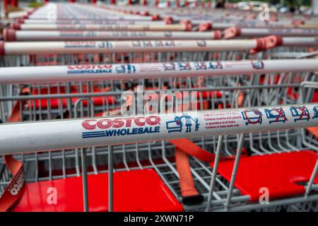 Une gamme de chariots Costco Banque D'Images