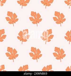 Botanany Maple Leaves Floral Autumn Seamless Pattern Illustration de Vecteur