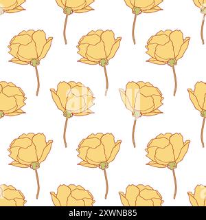 Roses Flowers Floral dessiné à la main motif sans couture Illustration de Vecteur