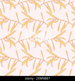 Botanany Leaves Floral Autumn Seamless Pattern Illustration de Vecteur