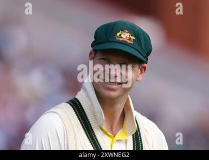 Photo du dossier datée du 21-07-2023 de l’australien Steve Smith qui est tenté de prolonger sa carrière pour coïncider avec le retour du cricket aux Jeux olympiques de Los Angeles 2028. Date d'émission : mardi 20 août 2024. Banque D'Images