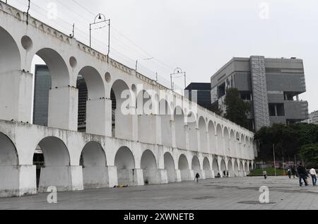 L'aqueduc de Rio de Janeiro, mieux connu sous le nom d'Arcos da Lapa Banque D'Images