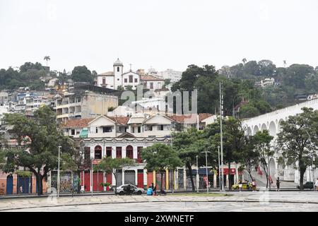 L'aqueduc de Rio de Janeiro, mieux connu sous le nom d'Arcos da Lapa Banque D'Images