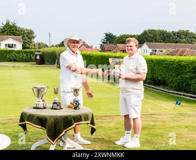 Tournoi d'été Association Croquet. Présentation des coupes. Banque D'Images