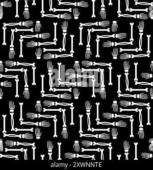 motif d'os des mains sans couture. Fond de main squelette Illustration de Vecteur