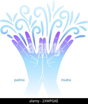 Padma mudra mains gestes auteurs travaillent Illustration de Vecteur