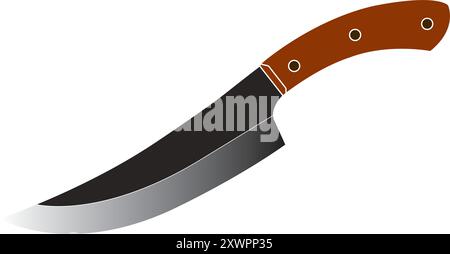 Illustration vectorielle élégante de couteau de cuisine de boucher Illustration de Vecteur