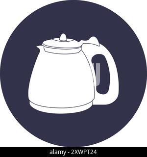 Modèle de conception simple vectoriel d'icône de théière Illustration de Vecteur