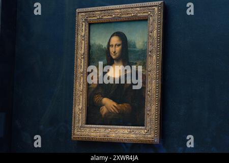 La Mona Lisa au Louvre Paris Banque D'Images