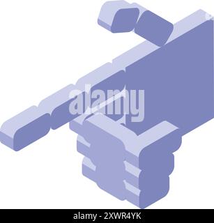 Main 3D stylisée avec index étendu, symbolisant la direction, le guidage ou l'instruction Illustration de Vecteur