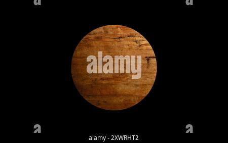 Fragment d'une photo d'un vieux parquet rustique. Forme de cercle. Découpe. Répétition d'objets. Manipulation d'images. Moderne Concept de durabilité Banque D'Images