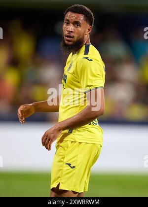 Arnaut Danjuma de Villarreal CF célèbre un but lors du match de Liga entre Villarreal CF et le Club Atletico de Madrid à l'Estadio de la Ceramica le 19 août 2024 à Villarreal, Espagne Banque D'Images