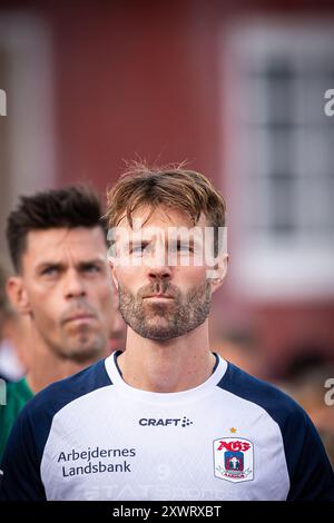 Aarhus, Danemark. 19 août 2024. Patrick Mortensen d'AGF vu lors du match de 3F Superliga entre Aarhus GF et Vejle BK au Ceres Park à Aarhus. Crédit : Gonzales photo/Alamy Live News Banque D'Images