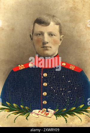 Soldat prussien en uniforme vestimentaire portrait, vers 11910. Banque D'Images