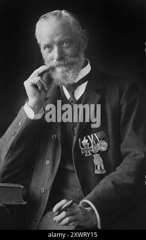 Portrait d'un homme prussien / allemand avec des médailles, env. 1890s. Banque D'Images