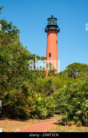 Phare de Jupiter Inlet, Captain Armours Way, Jupiter, Floride Banque D'Images