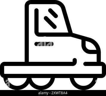 Icône de robot-taxi autonome transportant des passagers dans un style de ligne mince Illustration de Vecteur