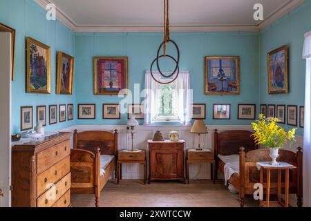 Intérieur du Musée Johannes Larsen à Kerteminde, Danemark. Larsen est un peintre danois et illustrateur de la faune du début du XXe siècle. Banque D'Images