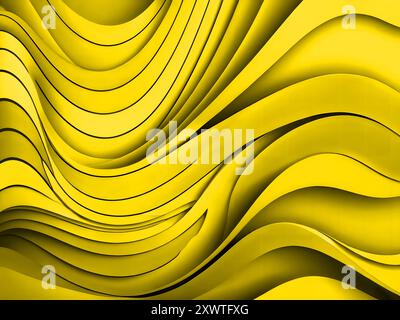Jaune moutarde, vagues artistiques. Texture. Texture. Allemagne Banque D'Images