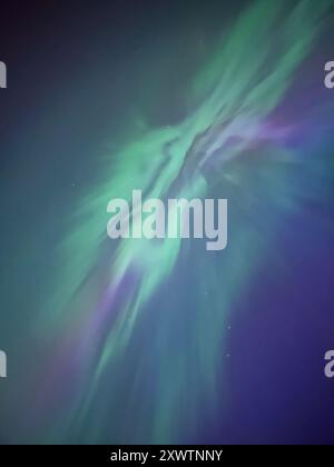 Aurores boréales au-dessus de l'île de Man Banque D'Images