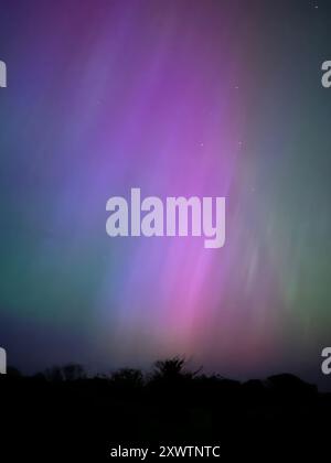 Aurores boréales au-dessus de l'île de Man Banque D'Images