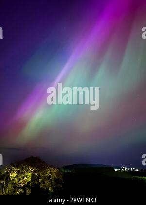 Aurores boréales au-dessus de l'île de Man Banque D'Images