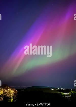 Aurores boréales au-dessus de l'île de Man Banque D'Images