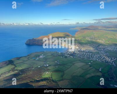 Vue aérienne de Port Erin, Île de Man Banque D'Images