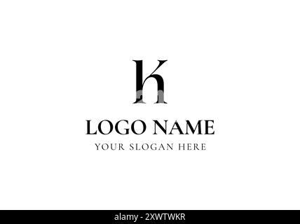 Logo serif typographie lettre K et H. logo féminin, beauté et minimaliste. Fichier modifiable Illustration de Vecteur
