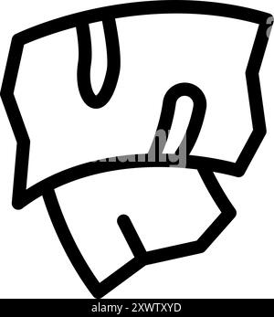 Dessin au trait simple représentant la racine de gingembre séchée sur un fond blanc Illustration de Vecteur