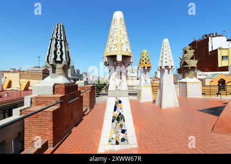 Palau Güell / Palacio Güell à Barcelone, Espagne. Banque D'Images