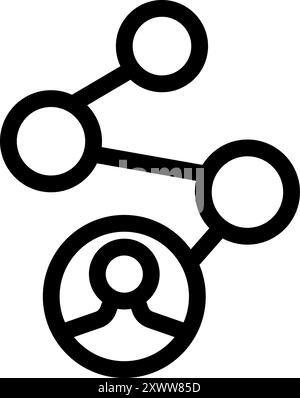 Icône simple d'un homme d'affaires se connectant avec un système de marketing de réseau Illustration de Vecteur