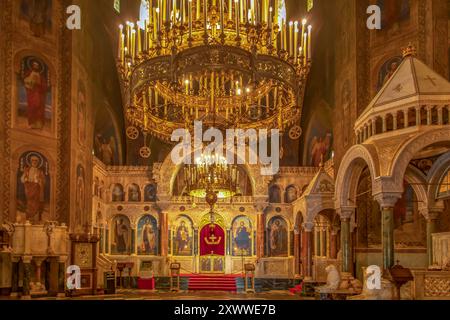 Icônes d'autel à St cathédrale Alexandre Nevsky, Sofia, Bulgarie Banque D'Images