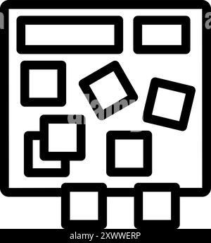 Le chef de projet utilise un tableau Kanban pour organiser les tâches et améliorer l'efficacité du flux de travail Illustration de Vecteur