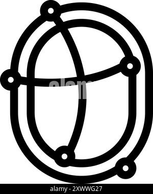 Réseau global reliant des points avec des lignes formant une forme abstraite Illustration de Vecteur