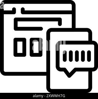 Le smartphone reçoit un mot de passe pour la connexion au site Web à partir d'Internet Illustration de Vecteur