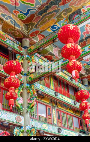 Wat Dibayavari Vihara (Kham Low Yi ou Temple Dragon Vert / Temple d'eau Sainte), temple vietnamien chinois, Phra Nakhon, Bangkok, Thaïlande Banque D'Images