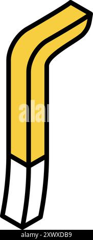 Icône d'outil de dessin de ligne simple isométrique, Crow-bar, illustration vectorielle Illustration de Vecteur