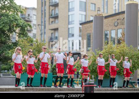 Les étudiants en costumes se réunissent au début de leur première année pour Nolle-P, une réception de bienvenue traditionnelle, au Campus Norrköping de Liu Banque D'Images