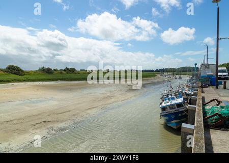 Bateaux sur la somme, St Valery sur somme, somme, Picardie, France Banque D'Images