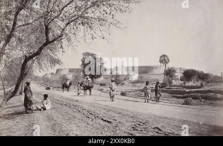 Deuxième guerre anglo-afghane. Photo vintage de Peshawar Fort. Afghanistan. 1878-1880 Banque D'Images