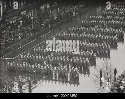 L'investiture du président Franklin D. Roosevelt à Washington, DC West point Cadets paaing 7th et Pennsylvania Avenue. 20 janvier 1937 Banque D'Images