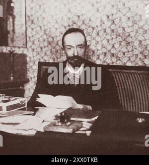 Photo vintage de Georgy Chicherin. Commissaire du peuple aux Affaires étrangères. 1917-1919 Georgy Vassilievitch Chicherin (1872-1936) était un révolutionnaire marxiste russe et un homme politique soviétique qui a été le premier commissaire du peuple aux Affaires étrangères dans le gouvernement soviétique de mars 1918 à juillet 1930. Banque D'Images