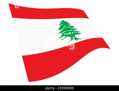 Liban agitant drapeau 3d illustration Banque D'Images