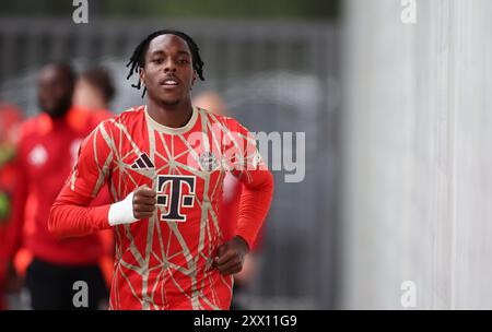 MUNICH, ALLEMAGNE - 20 AOÛT : Mathys tel of FC Bayern Muenchen Prior FC Bayern Munich v Grashoppers Zurich - amical de pré-saison au campus du FC Bayern le 20 août 2024 à Munich, Allemagne. © diebilderwelt / Alamy Stock Banque D'Images