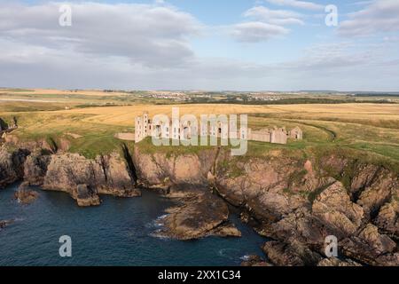 Château de Slains, près de Cruden Bay, Aberdeenshire, Écosse, Royaume-Uni. Banque D'Images